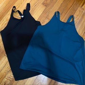 All in Motion Blue and Black activewear tank tops size L